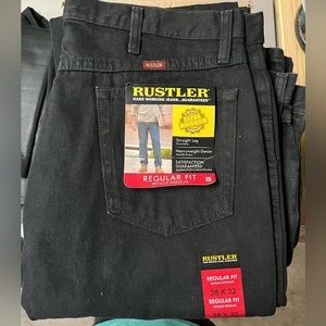 NWT Mens Rustler Black Jeans